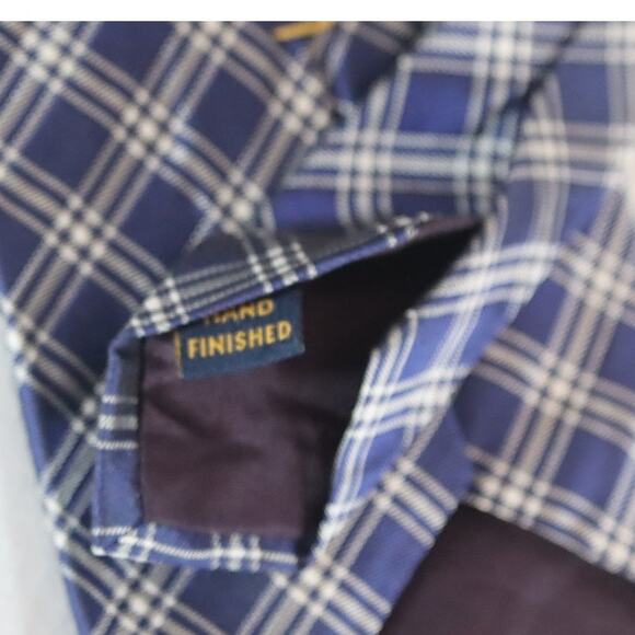 Polo University By Ralph Lauren Mens Neck Tie Blue White Plaid - Picture 5 of 5